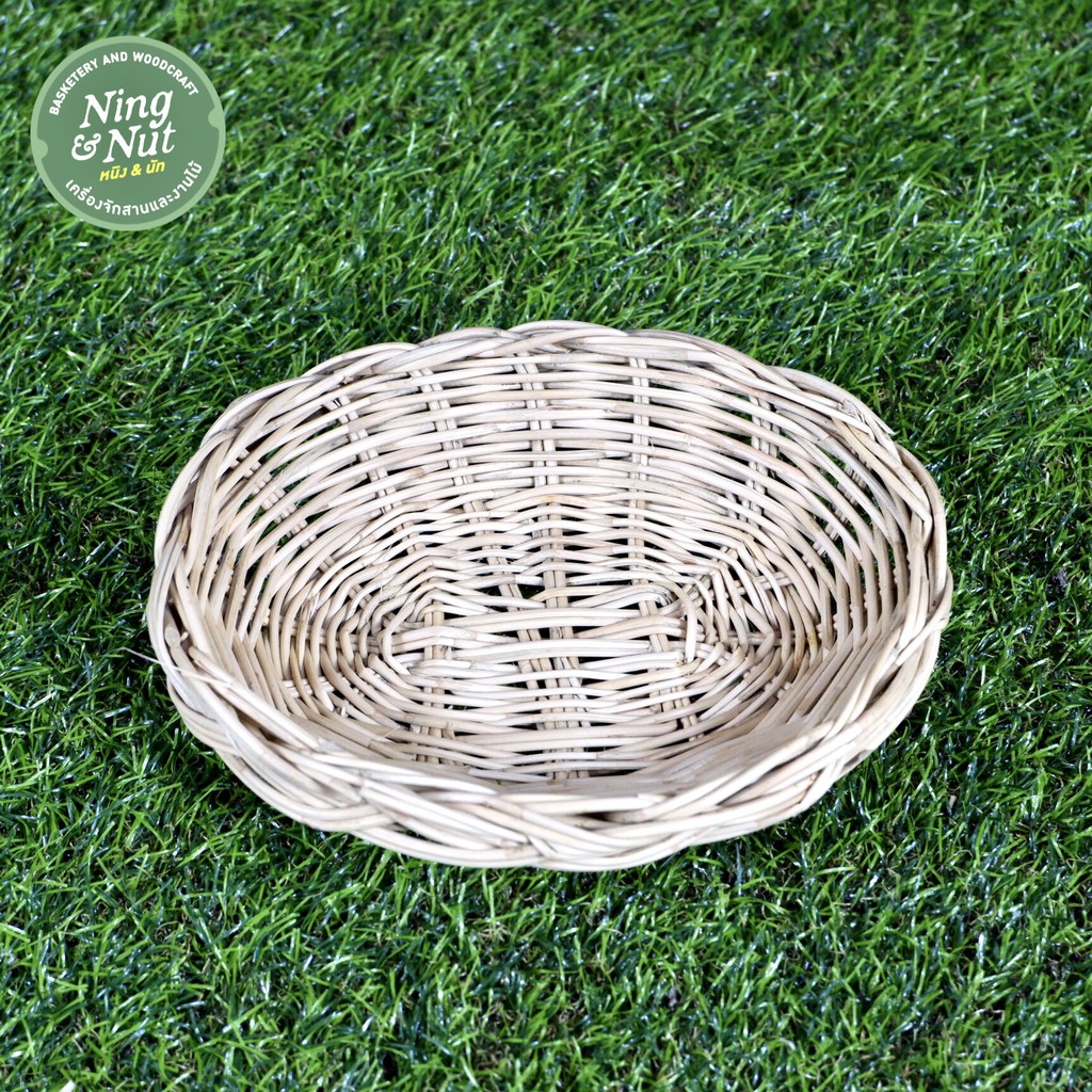 กระจาดหวายวงรี ตะกร้าหวายสานสานวงรีแพ็คเกจราคาส่ง20ชิ้น ชิ้นละ20บาทขนาด9”× 7”