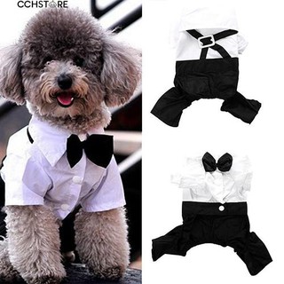 ชุดว่ายน้ำแมว Tuxedo Bow Tie สูทเสื้อลูกสุนัขเสื้อสูท S-XXL