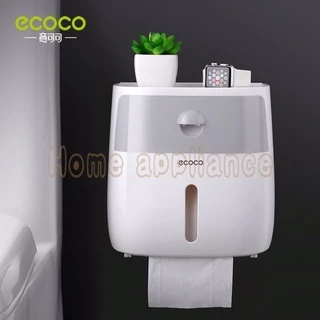 ECOCO กล่องใส่ทิชชู กันน้ำ ติดผนัง ไม่ต้องเจาะ E1804