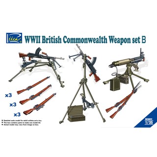 โมเดลอาวุธและอุปกรณ์ Riich Model 1/35 RE30011 WWII British Commonwealth Weapon Set B