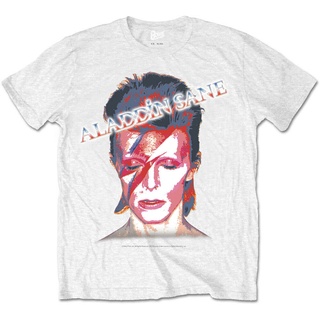 T-shirt  เสื้อยืด พิมพ์ลาย David Bowie Aladdin Sane สีขาว สไตล์ฮิปฮอป คลาสสิก โอเวอร์ไซซ์ สําหรับผู้ชายS-5XL