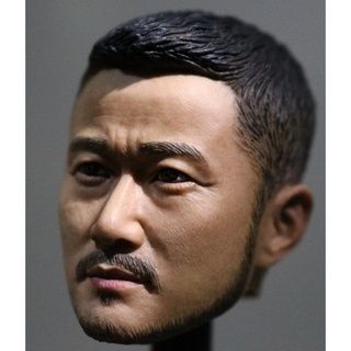 ของเล่นฟิกเกอร์ Wu Jing Asian Male Head sculpt 1/6 สําหรับฟิกเกอร์ฟิกเกอร์ Phicen 12 นิ้ว