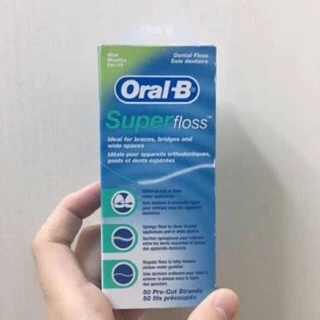 🦷Oral B Super Floss ของแท้💯 50ชิ้น ส่งเร็ว