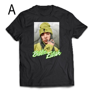 GILDAN เสื้อยืดแขนสั้นลําลอง ผ้าฝ้าย 100% พิมพ์ลายกราฟฟิค Billie Eilish พรีเมี่ยม