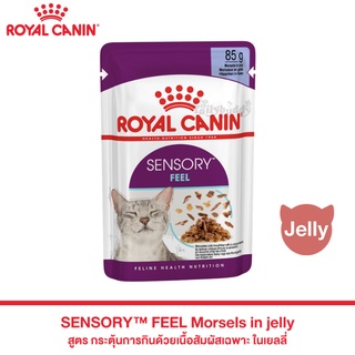 Royal Canin SENSORY FEEL อาหารแมวแบบเปียก สำหรับแมวช่างเลือก กระตุ้นการกินด้วยเนื้อสัมผัสเฉพาะ (เจลลี่) (85g)