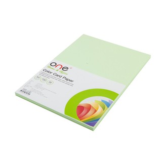 กระดาษการ์ดสี A4 150 แกรม สีเขียว (แพ็ค50แผ่น) ONE A4 150 gram color card paper, green (pack of 50 sheets) ONE