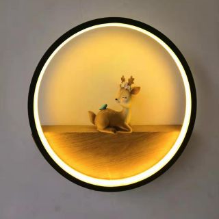 Deer  light.โคมไฟติดผนัง LED ทรงกลม LED ห้องนอนเด็ก