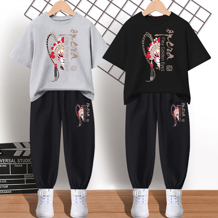 #H32+K32ชุดเซ็ทเด็กเสื้อยืด+กางเกงขายาว ใส่ได้ทั้งเด็กชายและเด็กหญิง ลายสวยแฟชั่งนานาชาติ