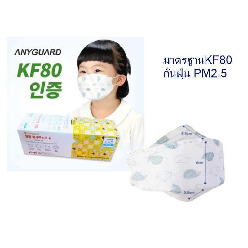 พร้อมส่ง!! หน้ากากอนามัย กันฝุ่น PM 2.5 สำหรับเด็ก และผู้มีใบหน้าเล็ก นำเข้าจากเกาหลี แท้ 100% มาตรฐานKF80 เทียบเท่าN95