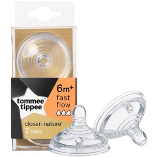 จุกนมTommee Tippee Closer To Nature Teat - Fast Flow6m+ แพคสองชิ้น