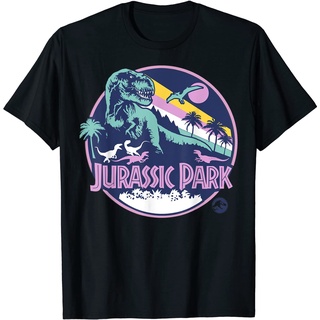 เสื้อยืด Adult Clothes Jurassic Park Purple Retro Dinosaur Scene Graphic T-Shirt