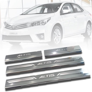 ชายบันได กันรอยชายบันได สคัพเพลท สแตนเลส รุ่น โตโยต้า อัลติส TOYOTA ALTIS ปี 2014 - 2019 โครเมี่ยม 4 ชิ้น T7