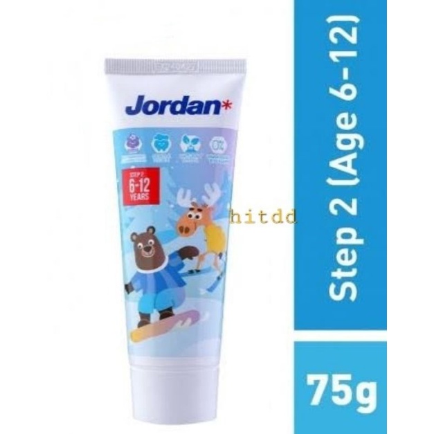 ยาสีฟันสำหรับเด็กjordan toothpaste 75g step2 (age6-12yrs)