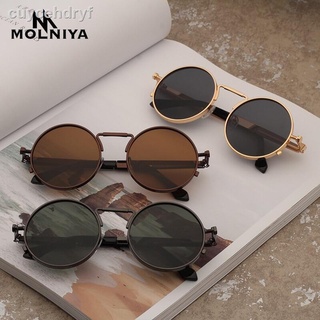 Retro Punk Sunglasses Men Women Round Metal Frame Colorful Lens Sun Glasses Fashion Eyewear