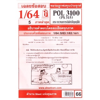 ชีทราม ชีทแดงเฉลยข้อสอบ POL3100 (PS315) วิชากระบวนการนิติบัญญัติ