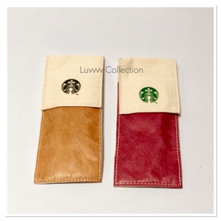 Starbucks Pouch Pencil/ Pencil Case Korea. (7.8x17 cm.) Yellow/Red