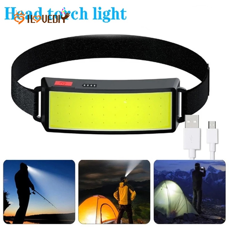 ไฟหน้า COB Soft Light 3 โหมด / ไฟฉาย Highlight กันน้ำแบบชาร์จ USB / ไฟฉุกเฉิน LED กลางแจ้งสำหรับการเดินป่า & แคมป์ปิ้ง & การผจญภัย