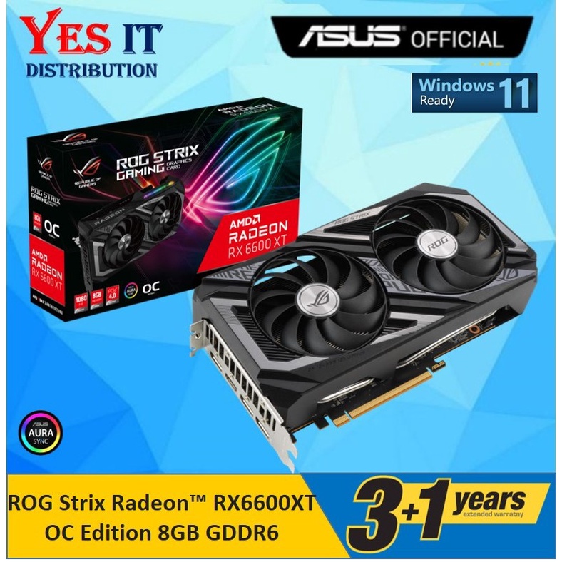 ASUS ROG Strix RadeonTM RX 6600 XT OC Edition 8GB GDDR6 กราฟิกการ์ด (ROG-STRAIX-RX660XT-O8G-GAMING)