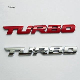 FHUE สติกเกอร์โลหะโลโก้Turbo 3มิติสำรหับติดตกแต่งรถจักรยานยนต์ รถยนต์