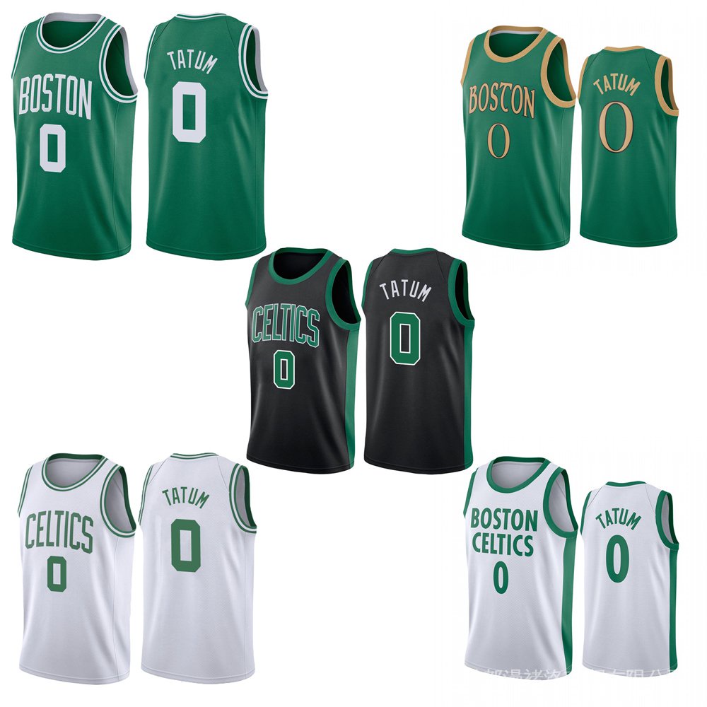 Boston Celtics 0 Tatum jersey ปักเสื้อบาสเก็ตบอล NBA รุ่นเมือง 5xcO