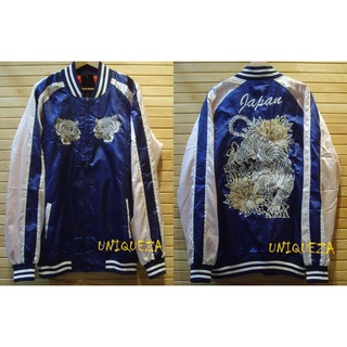 Jacket เสื้อแจ็กเก็ต สกาจัน ซูกาจัน Sukajan Japan Tiger Embroidered Embroidery Jacket ปักลายเสือ หน้า-หลัง สไตล์ญี่ปุ่น