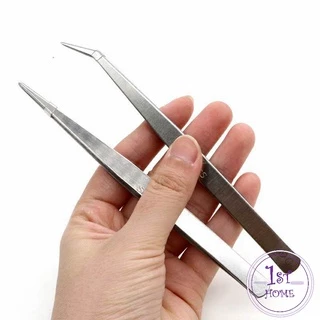 คีมหนีบอเนกประสงค์ มี 2 แบบ คีบหนีบสแตนเลส ปากคีบงอ ปากคีบแหลม Stainless steel tweezers
