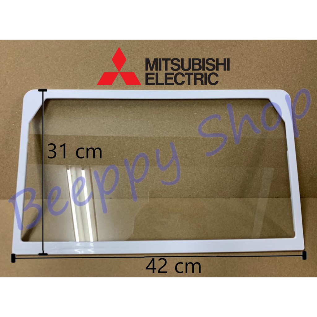 ⚙️ชั้นกระจกวางของในช่องฟรีสตู้เย็น MITSUBISHI มิตซูบิชิ รุ่น MR-FV22/FV25/FV29/FC23/FC26/FC31 ของแท้