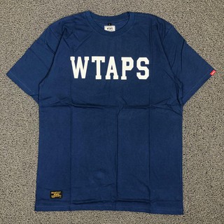 เสื้อยืดพิมพ์ลายโลโก้ Wtaps สีน้ําเงินเข้ม