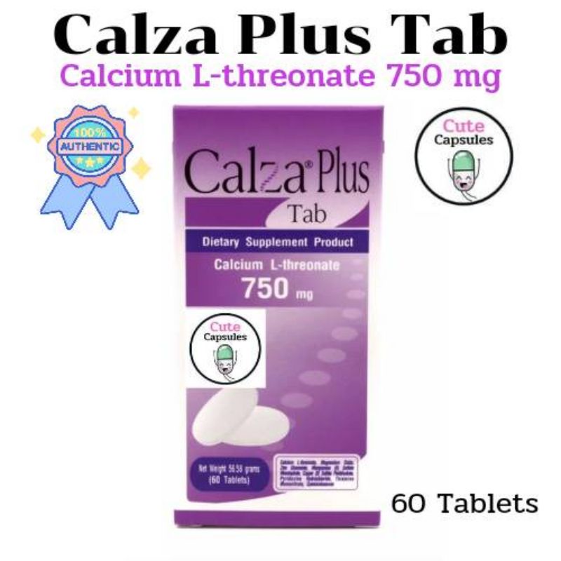 Calza Plus Tab Calcium L-threonate 750 g. (60 เม็ด) ถูกสุด ของแท้ พร้อมส่งค่า