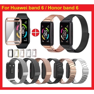 สาย  Huawei Band 6 สายนาฬิกาข้อมือสแตนเลสสตีลสําหรับ Huawei band 6 pro , Huawei Band 6 / Honor abnd 6 Huawei 6 วง สายนาฬิกา Huawei Band 6