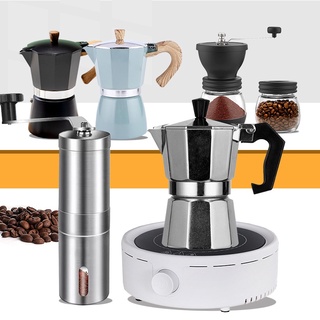 ชุดทำกาแฟ โมก้าพอท 150ml/300ml หม้อต้มกาแฟ 800w เตาไฟฟ้า กาต้มกาแฟ moka pot set  xliving