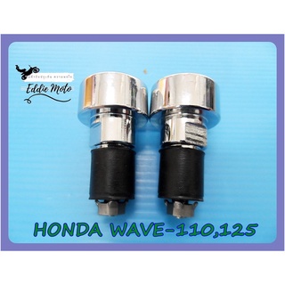 HONDA WAVE110 WAVE125 BAR END NUT SET PAIR "CHROME"  // น็อตปลายแฮนด์ สีชุบ โครเมี่ยม สินค้าคุณภาพดี