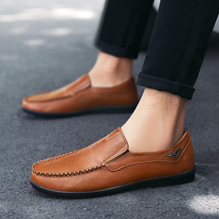 แหล่งขายและราคาโลฟเฟอร์ผู้ชายรองเท้าหนังแท้ชายแบบสวมรองเท้าแบบสวมสีน้ำตาลขนาดใหญ่39-47อาจถูกใจคุณ