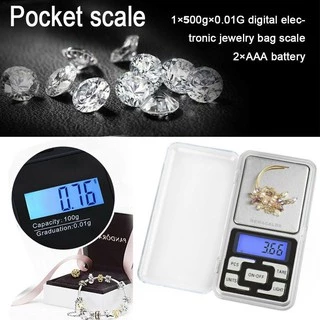 (เครื่องชั่ง 500 กรัม) เครื่องชั่งดิจิตอล 0.1g - 500g แบบพกพา digital scale เครื่องชั่ง ตาชั่งพกพา