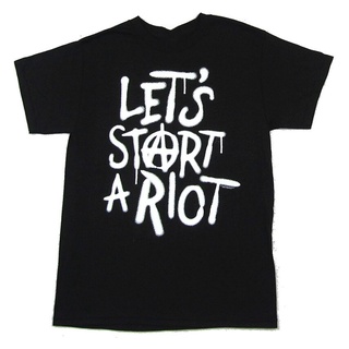 เสื้อยืดคอกลม พิมพ์ลาย Three Days Grace Spray Lets Start A Riot สไตล์เรโทร สําหรับผู้ชายS-5XL