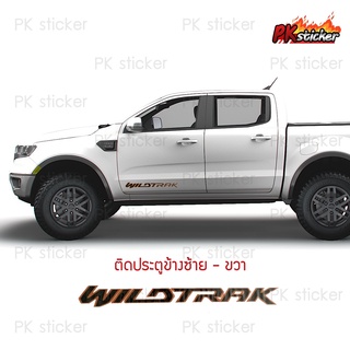 สติ๊กเกอร์**ติดท้ายรถ ติดข้างประตู "WILDTRAK" สติ๊กเกอร์ RANGER(แบบยาว) ติดฝาท้าย  รวม 4 ชิ้น งานกรีน ขนาด original