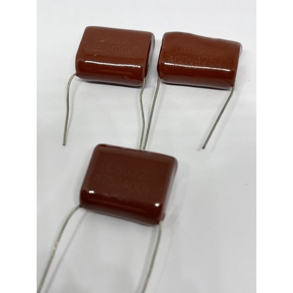CAPACITOR 475J 400V (4.7UF)แบบไมล่า แพ็คละ 10ตัว
