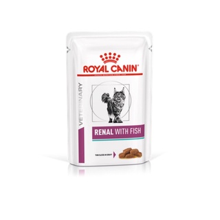 Renal with fish Royal Canin อาหารเปียกสำหรับแมวโรคไต แบบชิ้นเนื้อในน้ำเกรวี่ 1 ซอง