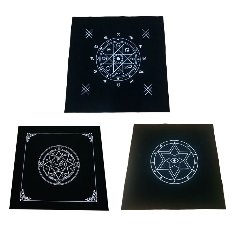 Mojito Art Tarot Pagan แท่นบูชาผ้า Flannel ผ้าปูโต๊ะการ์ดทํานายพรมสี่เหลี่ยม