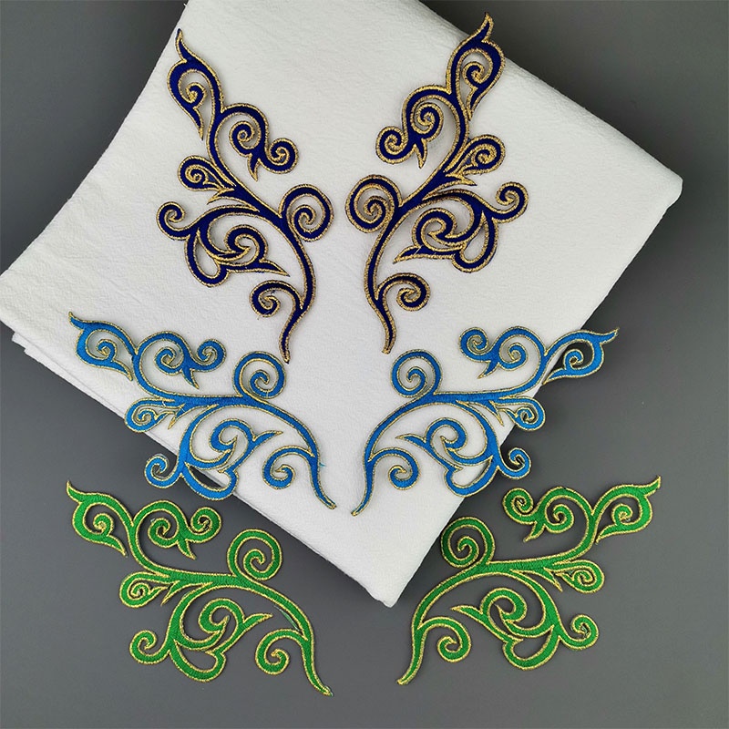 แผ่นแพทช์ รีดติดเสื้อ สีทอง 17x9 ซม. 1 คู่ - รูปที่ 2