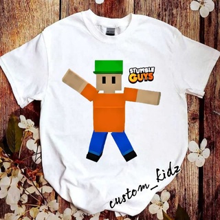 เสื้อยืด ผ้าฝ้าย พรีเมี่ยม ลาย Stumble guys สําหรับเด็กทุกเพศ