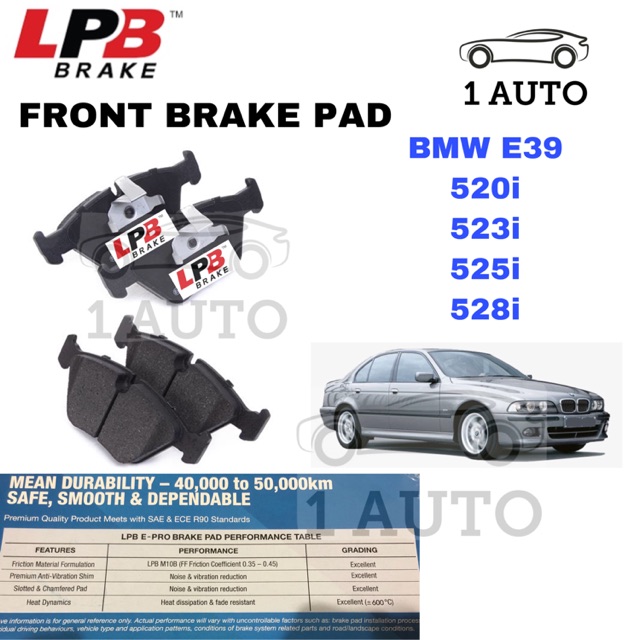 LPB E-PRO SEMI METALLIC ผ้าเบรคหน้า BMW E39 520i 523i 525i 528i