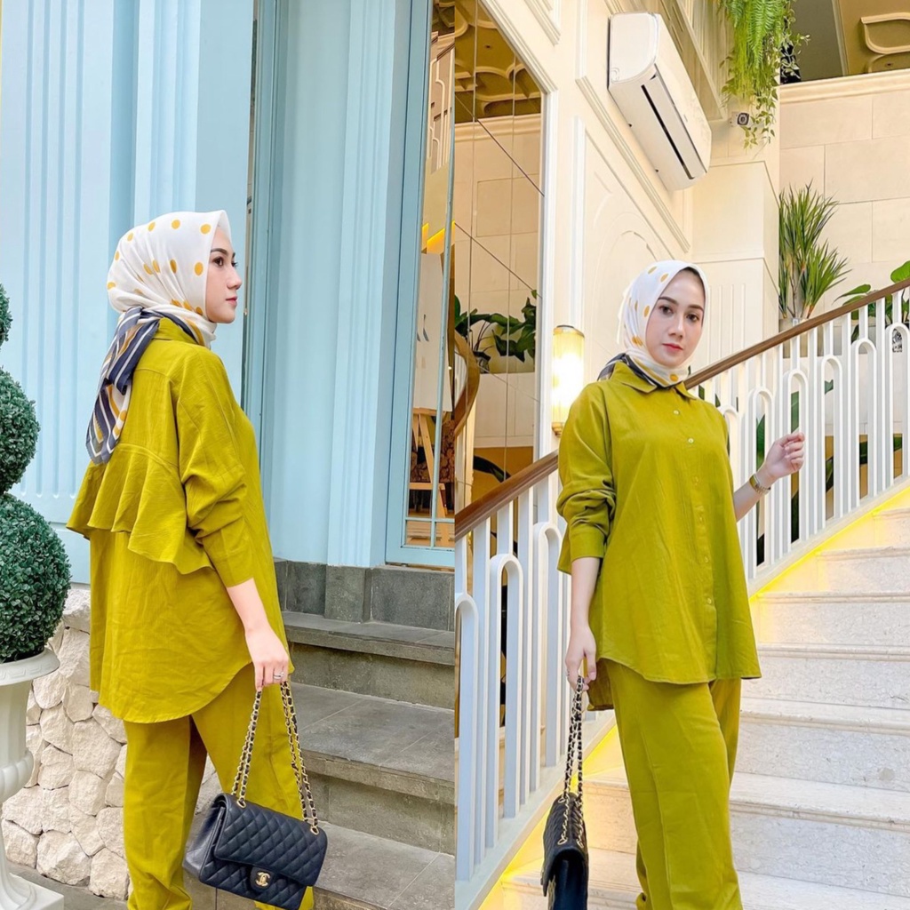 KEMEJA RIRI SET ชุดผู้หญิง ONESET DAILY SET SHIRT กางเกงผู้หญิง
