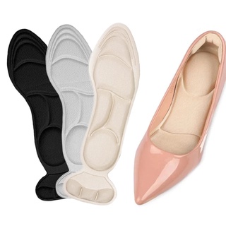 1 Pair 2 in 1 7D Women Soft Invisible Heel Protector Insoles / Non Slip Protect Back Heel Liner Massage Pads / Pain Relief Anti-Wear Insoles