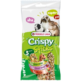 Crispy Sticks 165 g. ขนมอัดแท่ง รวมรสชาติ สำหรับกระต่าย หนูแฮมสเตอร์ 3 แท่ง