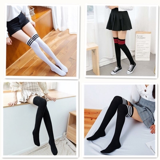 New Sexy Medias Black White Striped Long Socks Women Over Knee Thigh High Over Knee Stockings Ladies Female Warm Socks