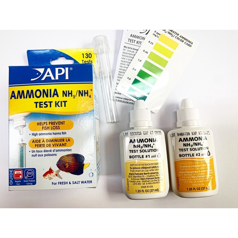 [พร้อมส่ง] API ชุดทดสอบแอมโมเนีย ใช้กับน้ำเค็มได้ AMMONIA TEST KIT (130 Tests) หมดอายุปี 2025
