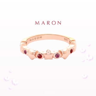 MARON - Mythical Stars Band Ring with Ruby Rhodolite Garnet แหวนพลอยดาว ทับทิม โกเมน เงินแท้925