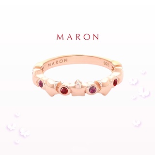 MARON - Mythical Stars Band Ring with Ruby Rhodolite Garnet แหวนพลอยดาว ทับทิม โกเมน เงินแท้925