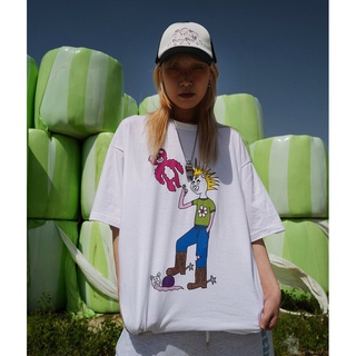 ผ้าฝ้าย 100%ALAND เสื้อยืด MEN แบรนด์ : YOUTHBATH รุ่น BEAR BOY SHORT SLEEVE สีขาวS-3XL